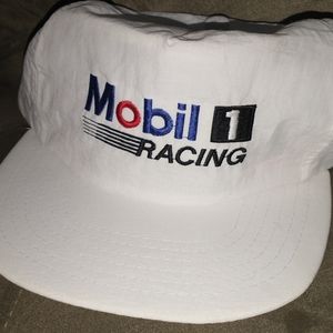 Mobil 1 Racing Hat Snap Back White.Vintage 90’s Made In USA Good Christmas Gift.